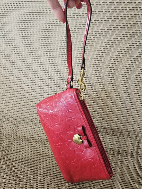 Coach Handbags - Coach Wristlet, Red Vinyl COACH Wallet, Red Coach Wristlet